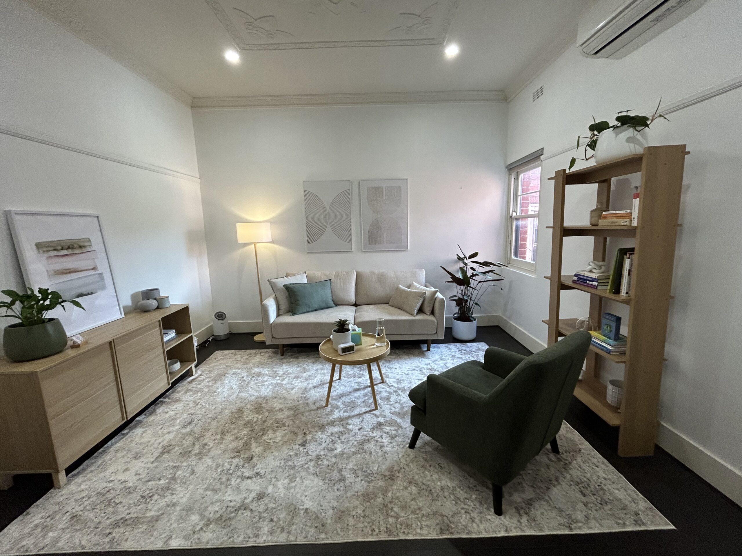 Psychologist consultation room in Camberwell – New Connections Psychology